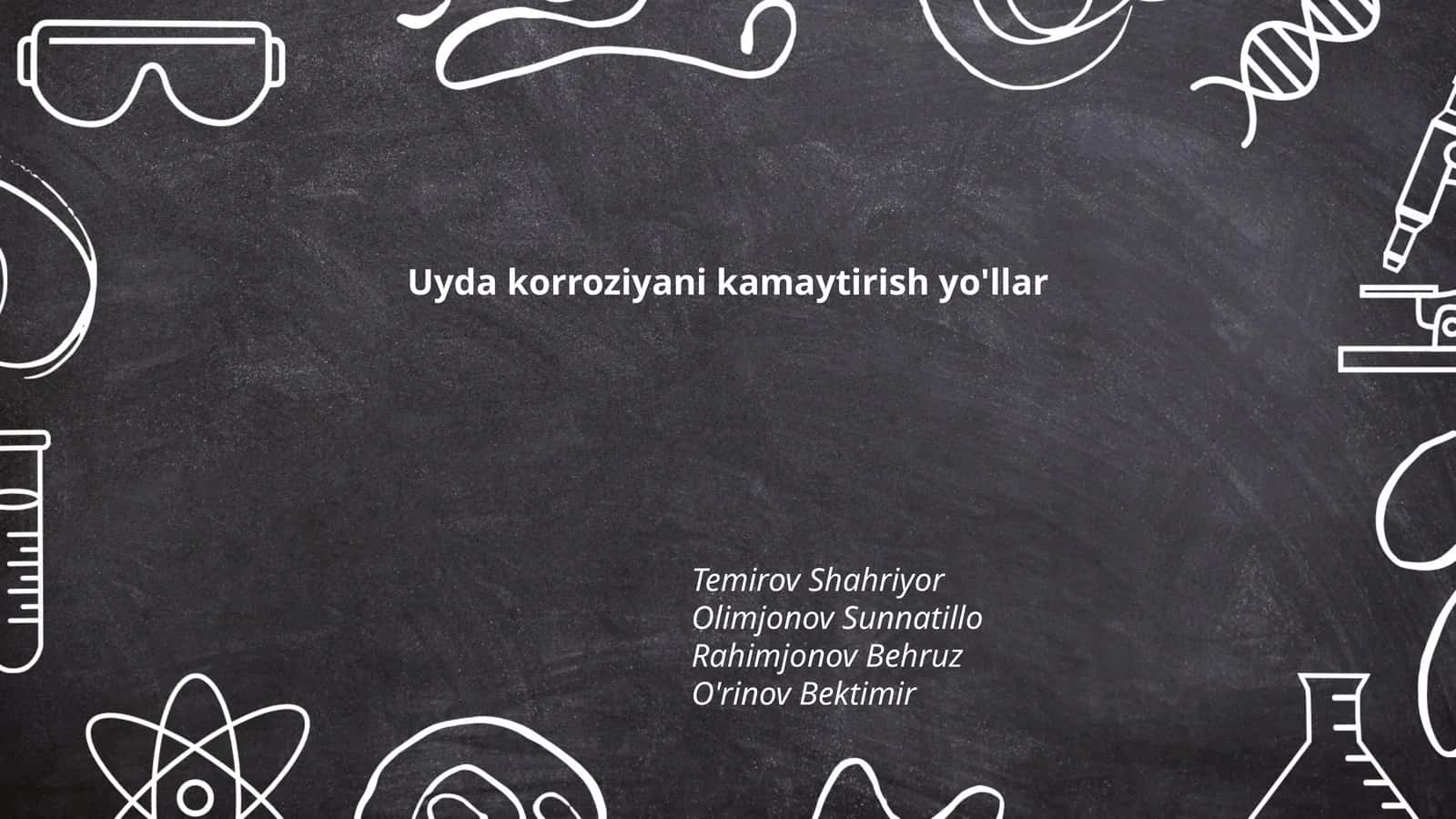 Uyda korroziyani kamaytirish yo'llar