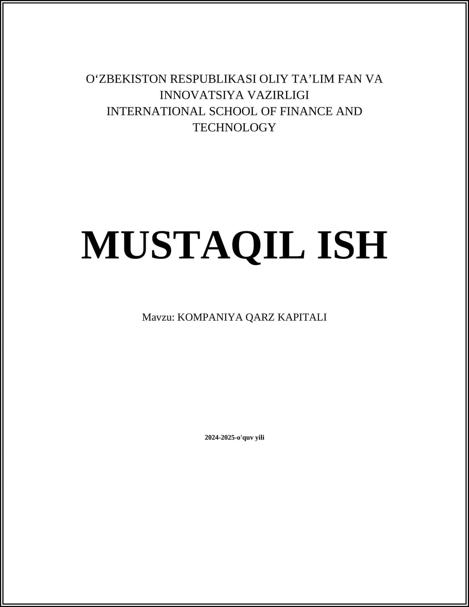 KOMPANIYA QARZ KAPITALI