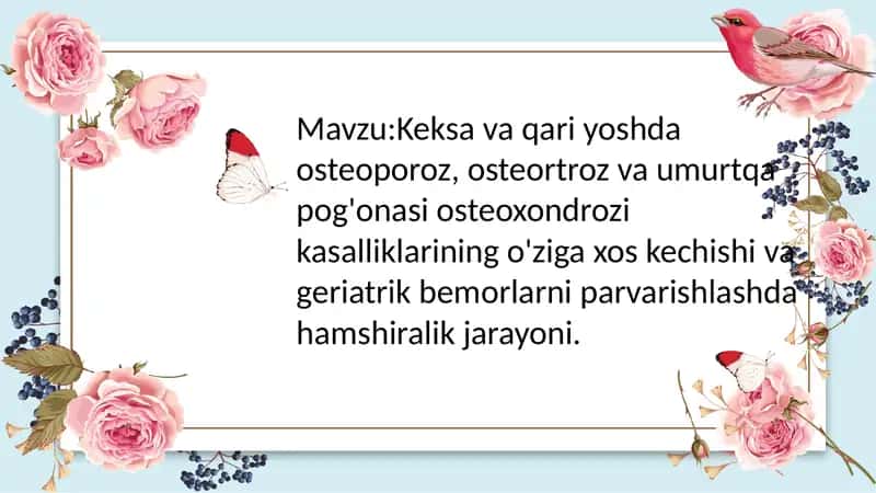 Osteoporoz va qon bosimi kasalliklari