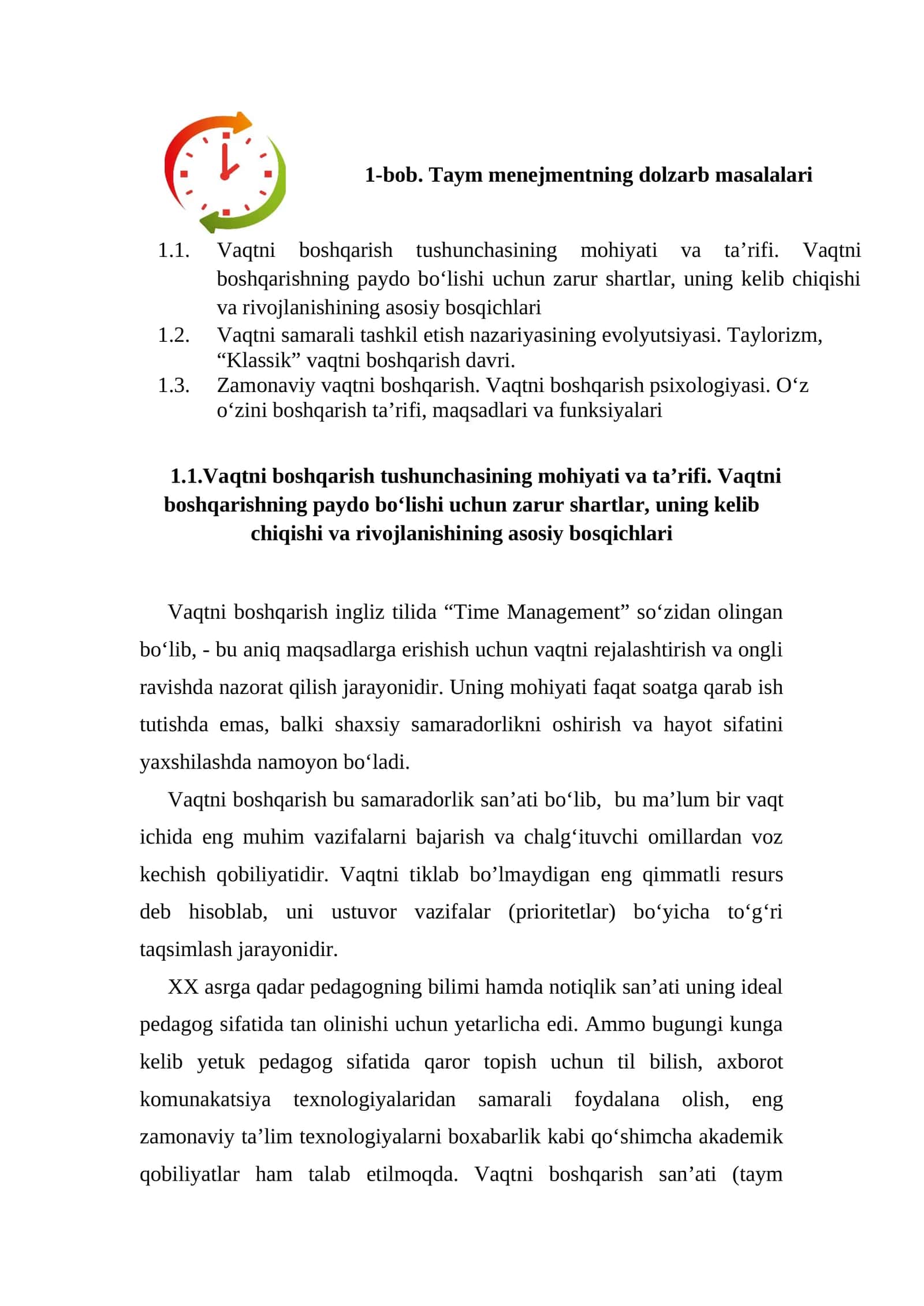Vaqtni Boshqarish