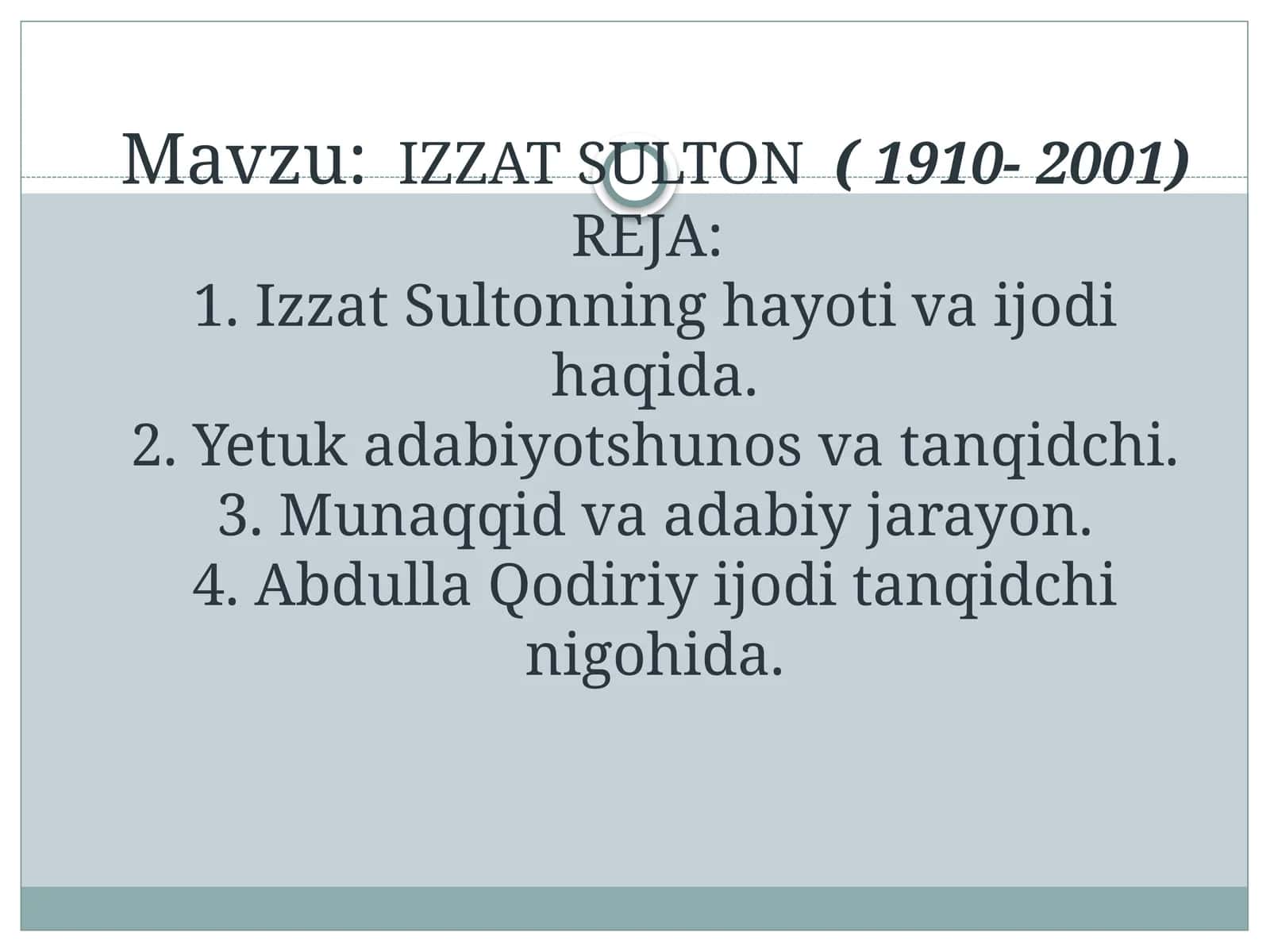 IZZAT SULTON  ( 1910- 2001)