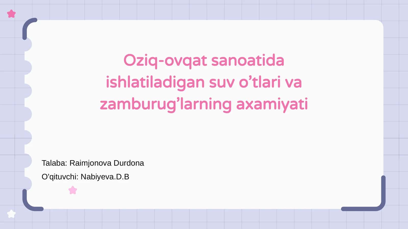 Oziq-ovqat sanoatida ishlatiladigan suv o’tlari va zamburug’larning axamiyati