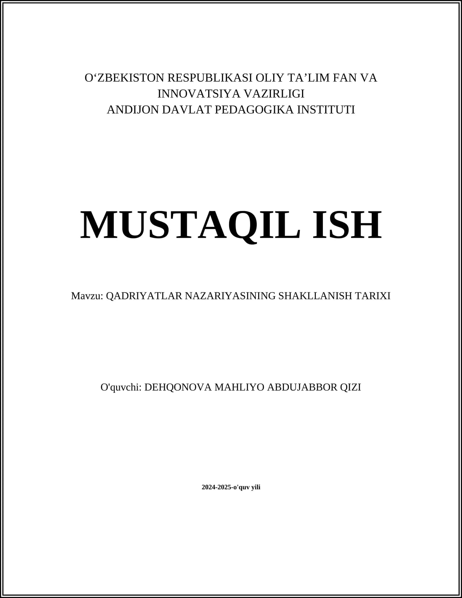 QADRIYATLAR NAZARIYASINING SHAKLLANISH TARIXI