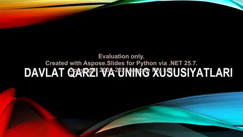 Davlat qarzi va uning xususiyatlari