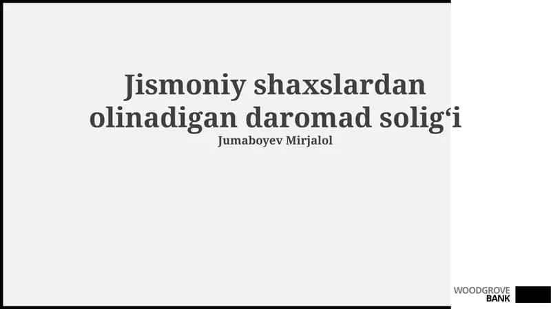 Jismoniy shaxslardan olinadigan daromad solig'i