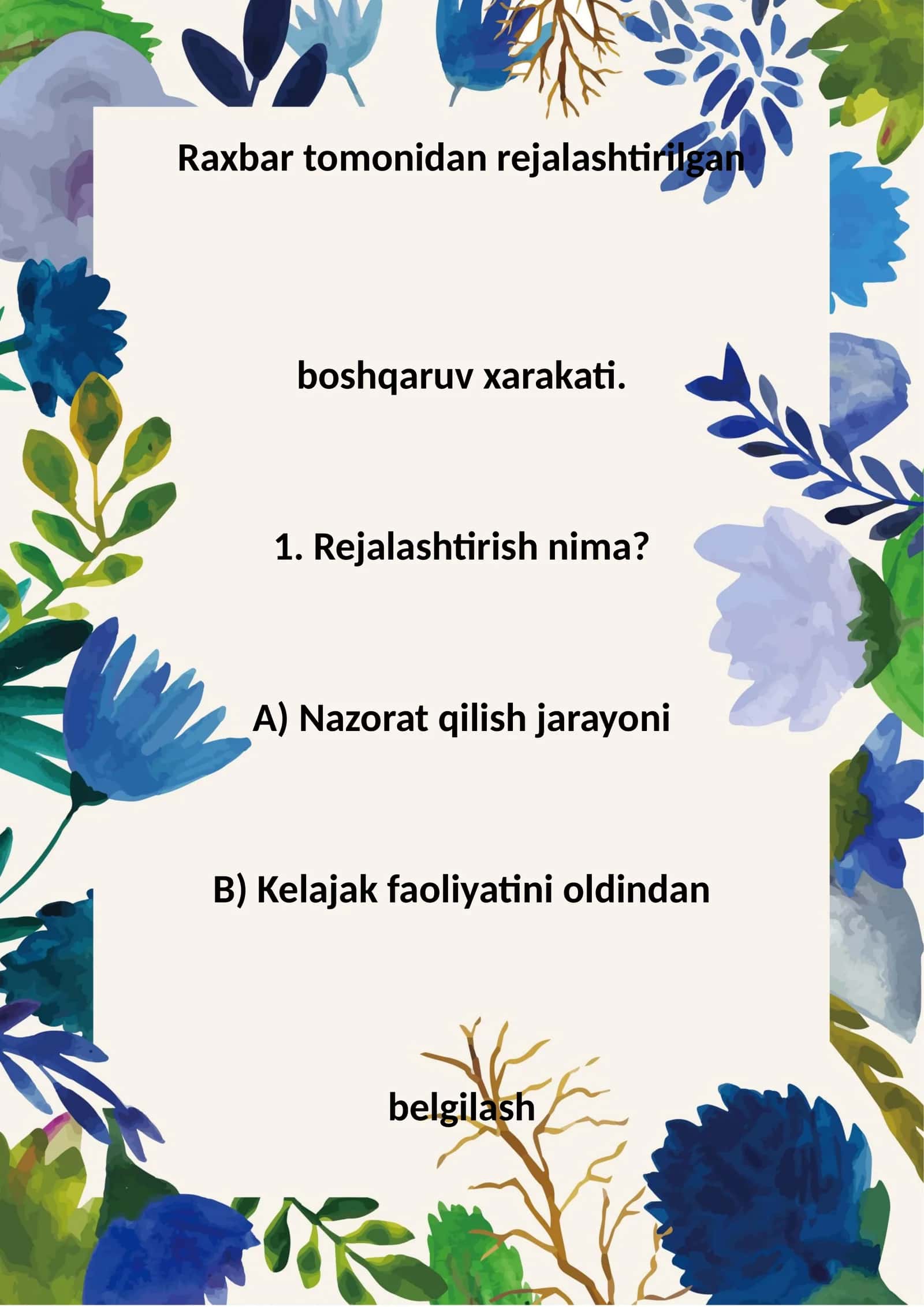 Boshqaruv xarakati
