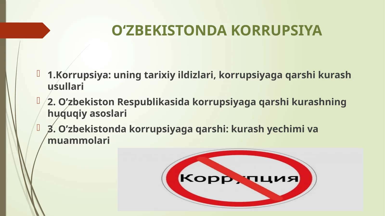 O‘ZBEKISTONDA KORRUPSIYA