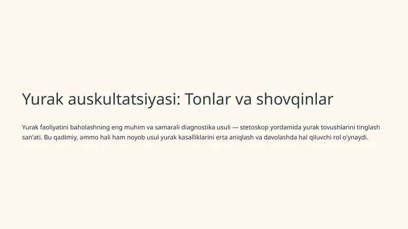 Yurak Auskultatsiyasi