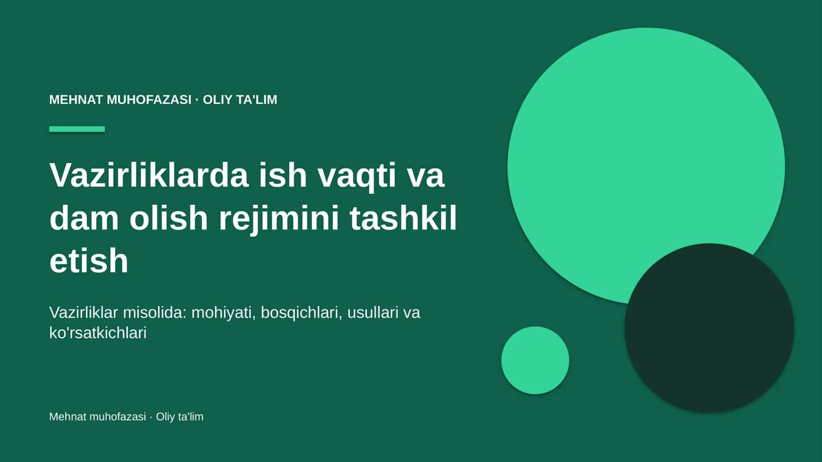 Vazirliklarda ish vaqti va dam olish rejimini tashkil etish