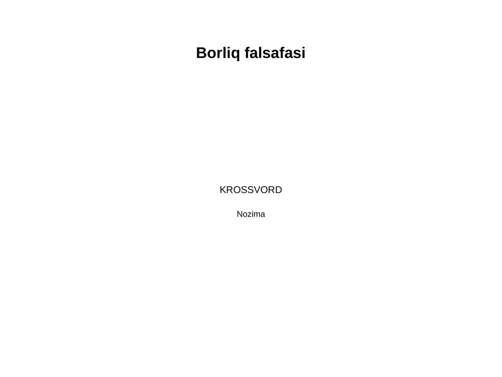 Borliq falsafasi