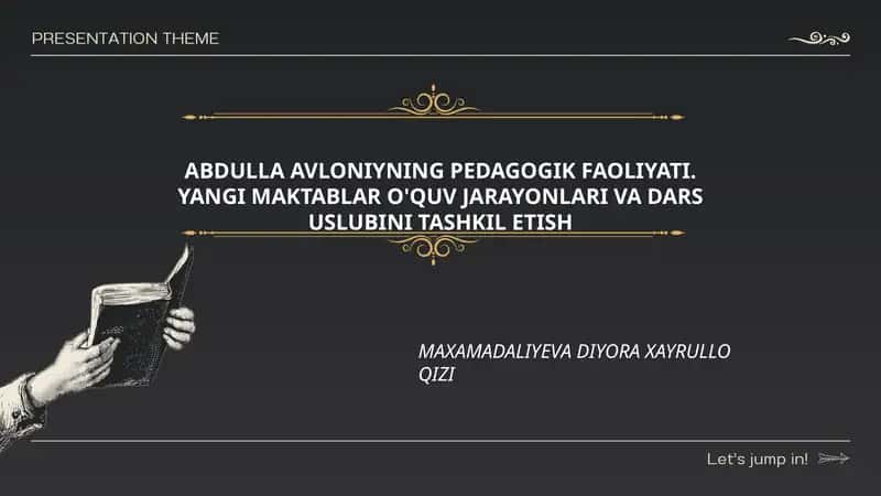 Abdulla Avloniyninng pedagogik faoliyati