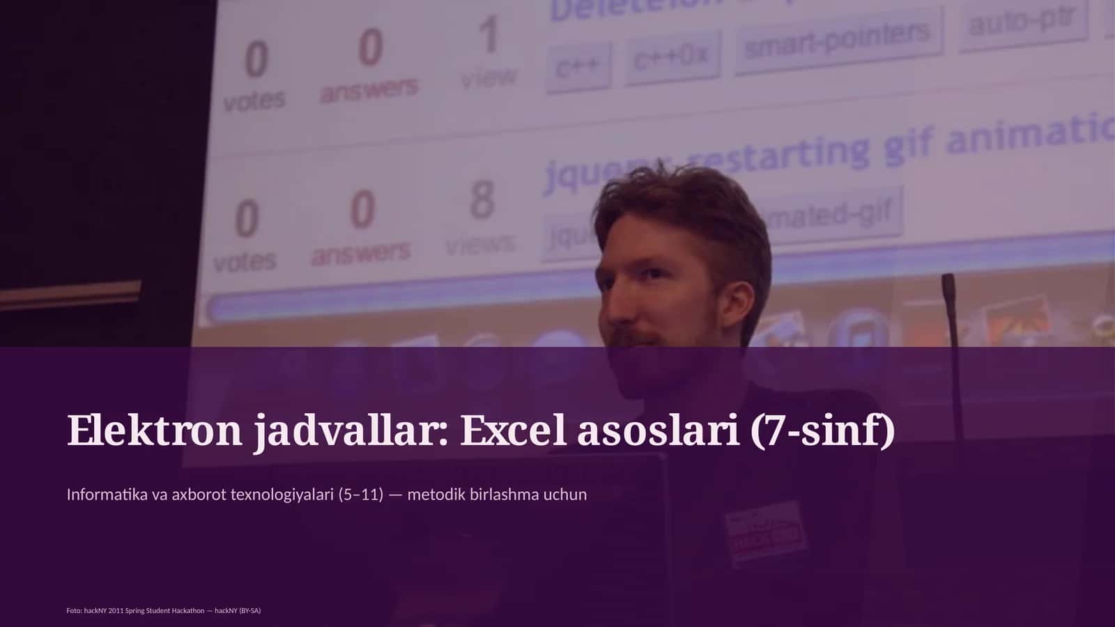 Elektron jadvallar: Excel asoslari (7-sinf)
