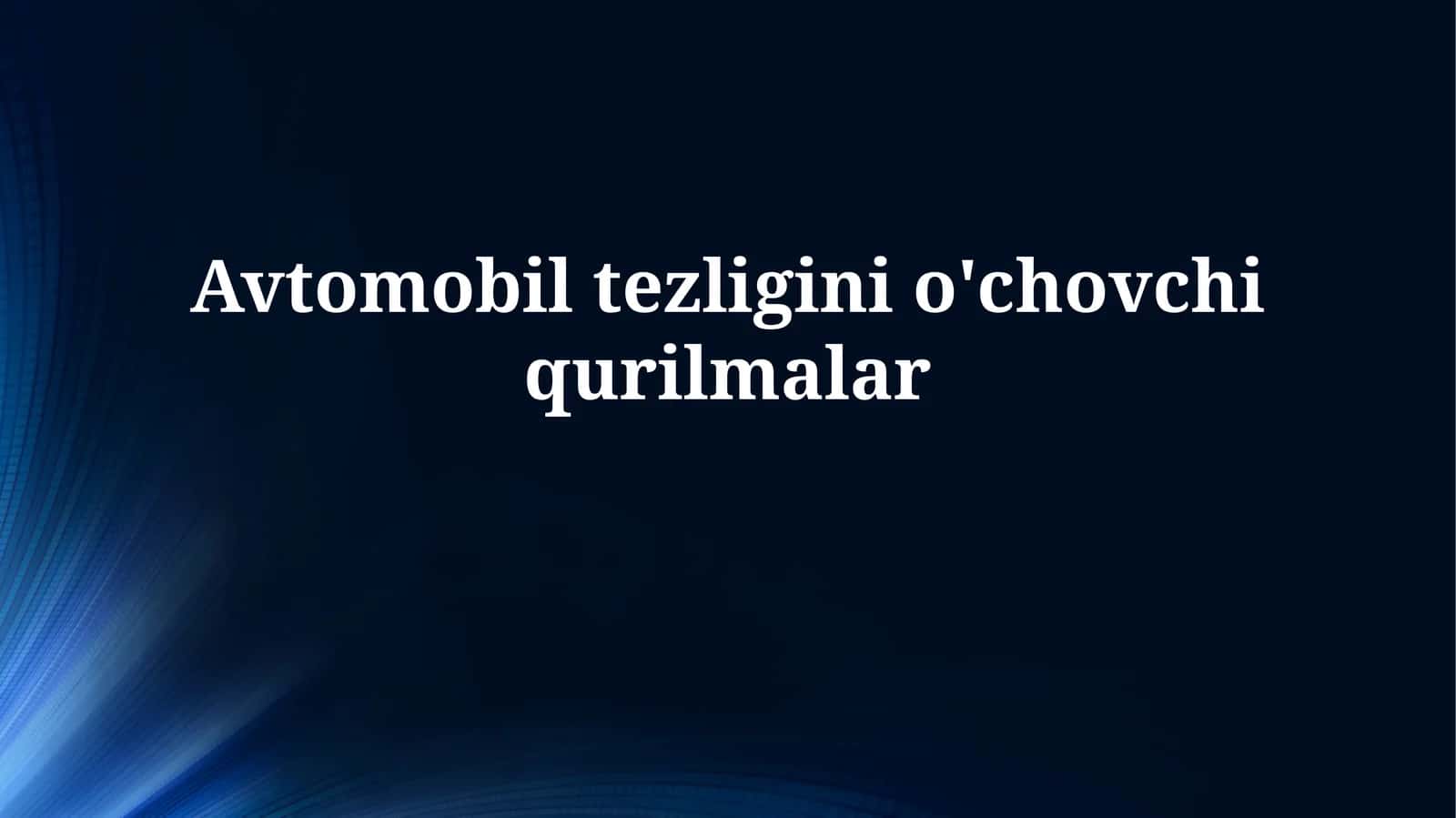 Lazer tezlik o'lchagichlar