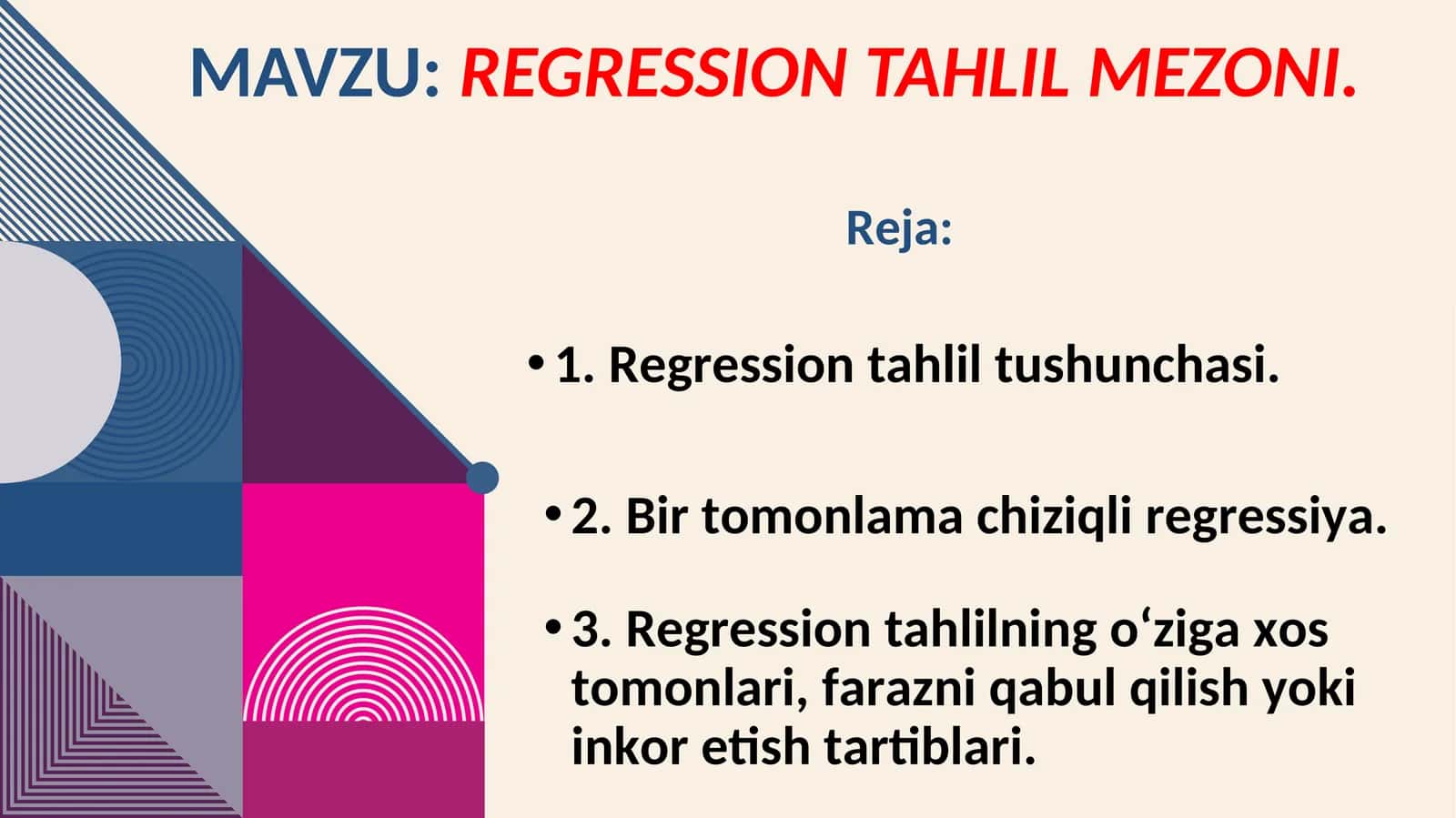 Regression tahlil mezoni