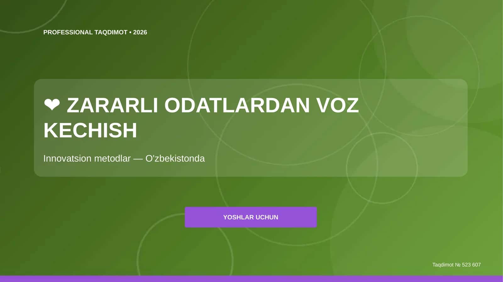 Zararli odatlardan voz kechish: innovatsion metodlar