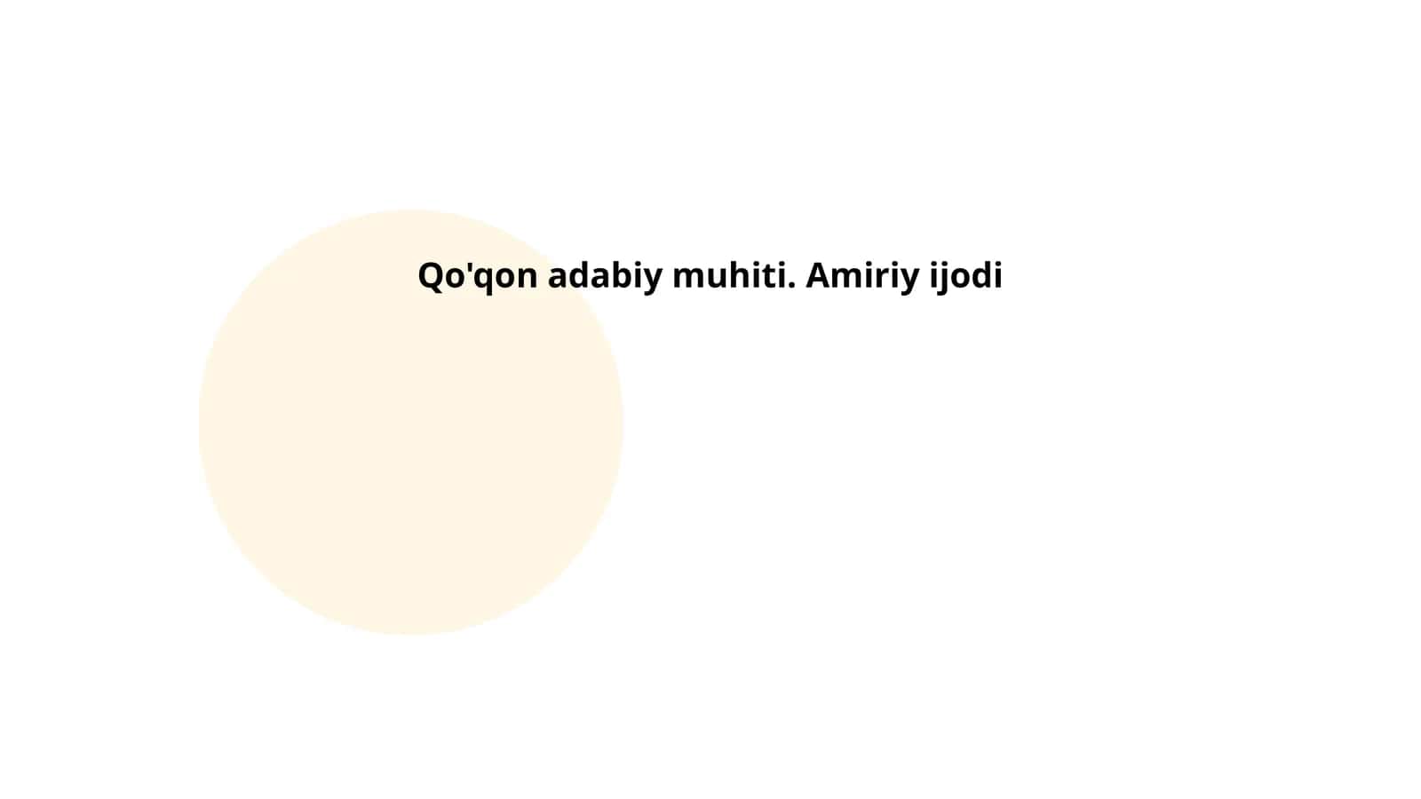 Qo'qon adabiy muhiti. Amiriy ijodi