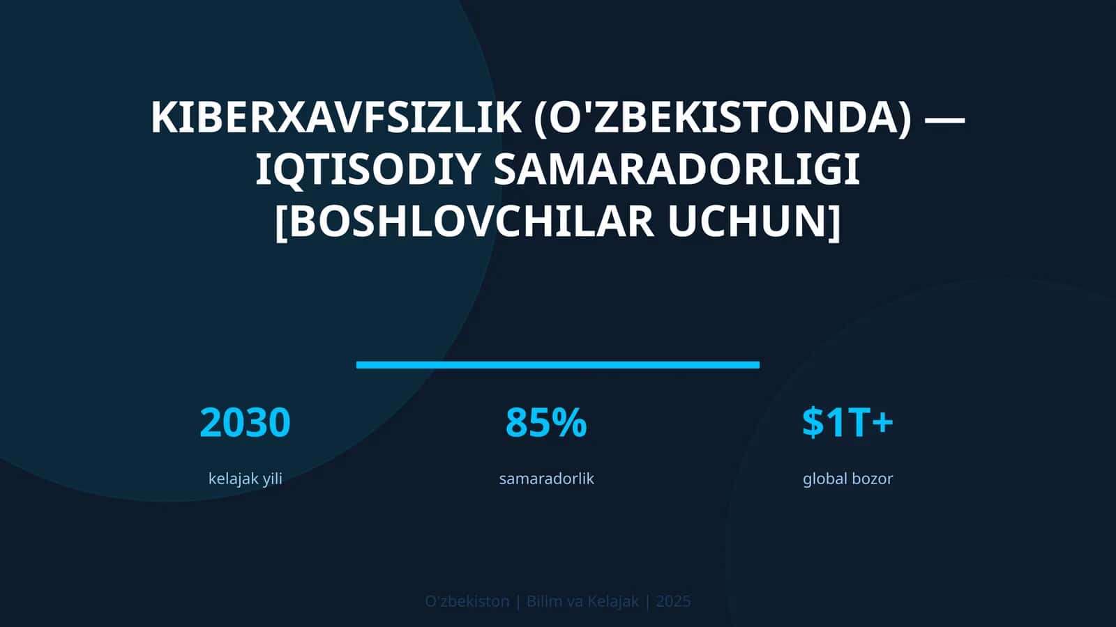 Kiberxavfsizlik (O'zbekistonda) — iqtisodiy samaradorligi [boshlovchilar uchun]