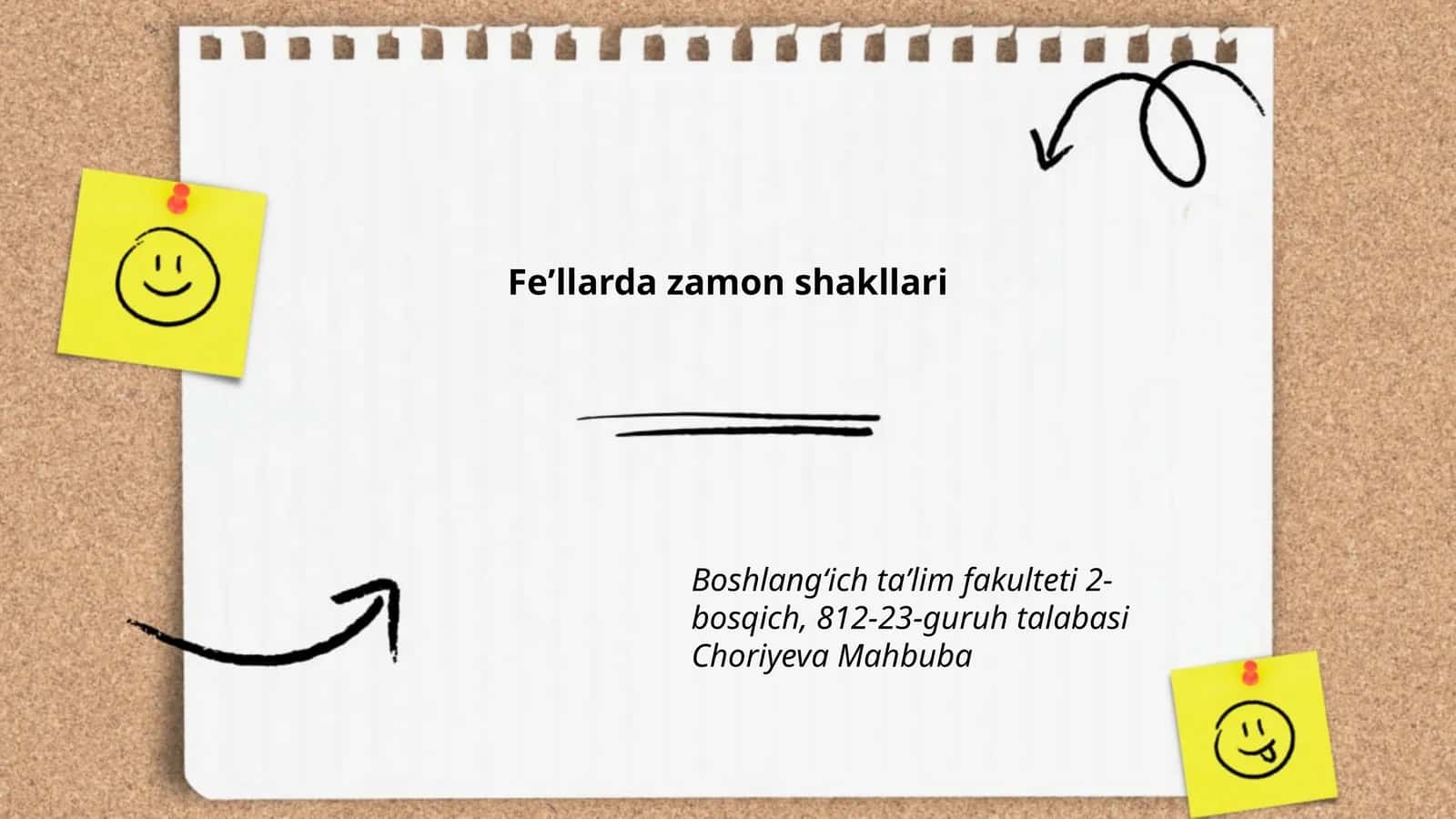 Feʼllarda zamon shakllari