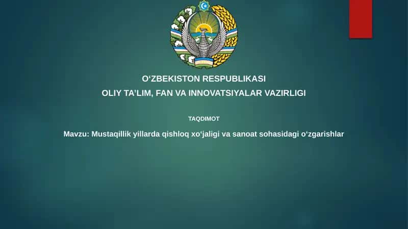 Qishloq xo'jaligidagi islohotlar