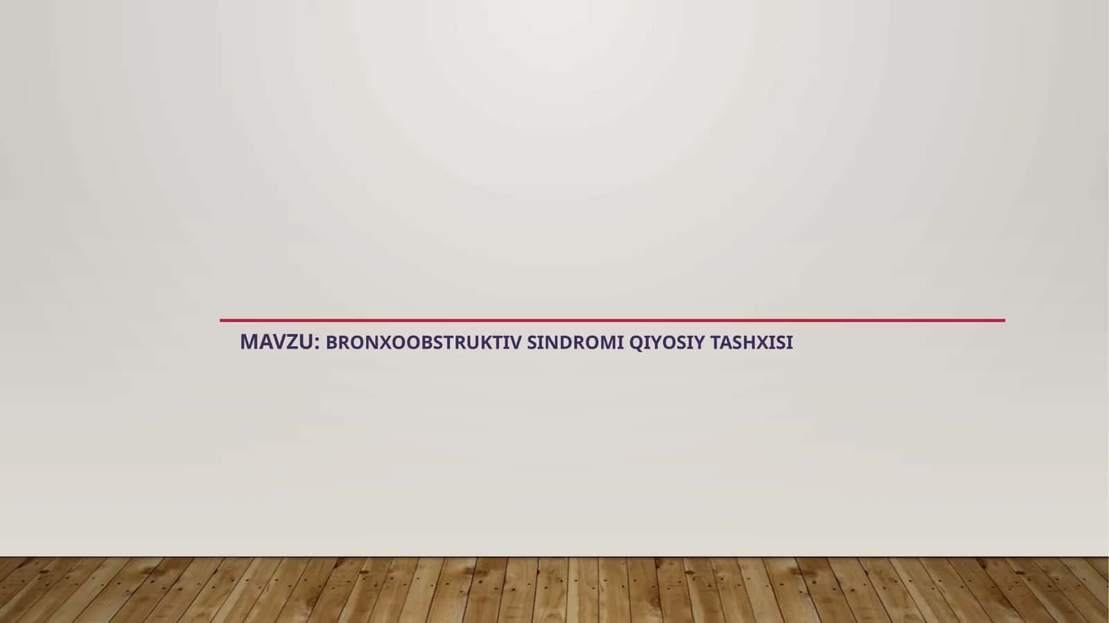 Bronxoobstruktiv sindromiqiyosiy tashxisi