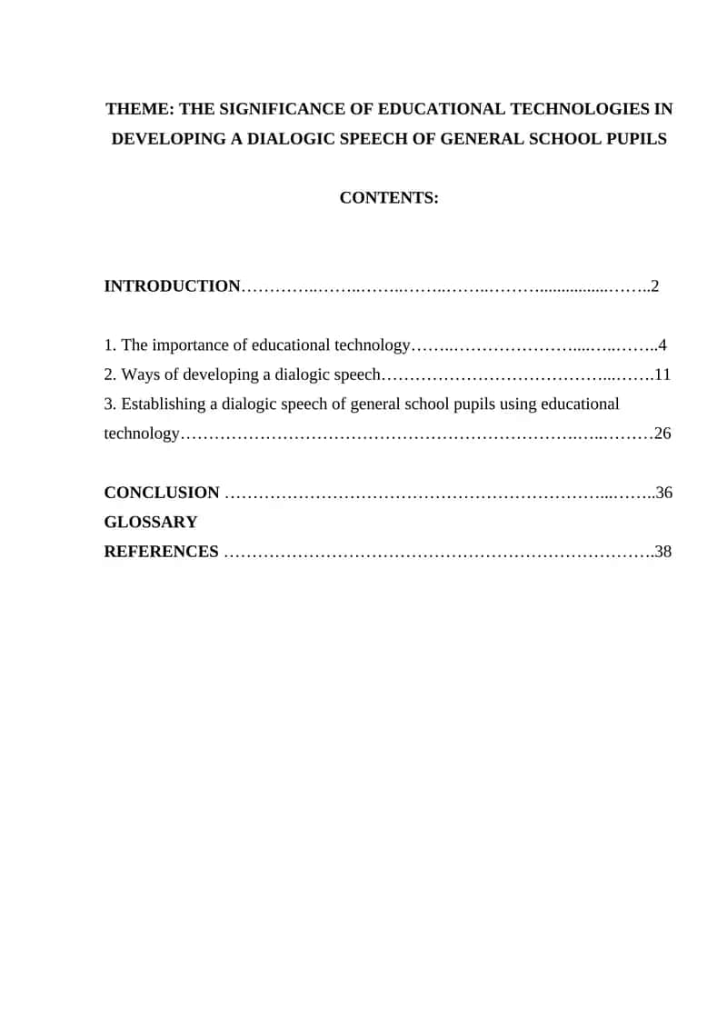 Educational Technologies in Developing Dialogic Speech