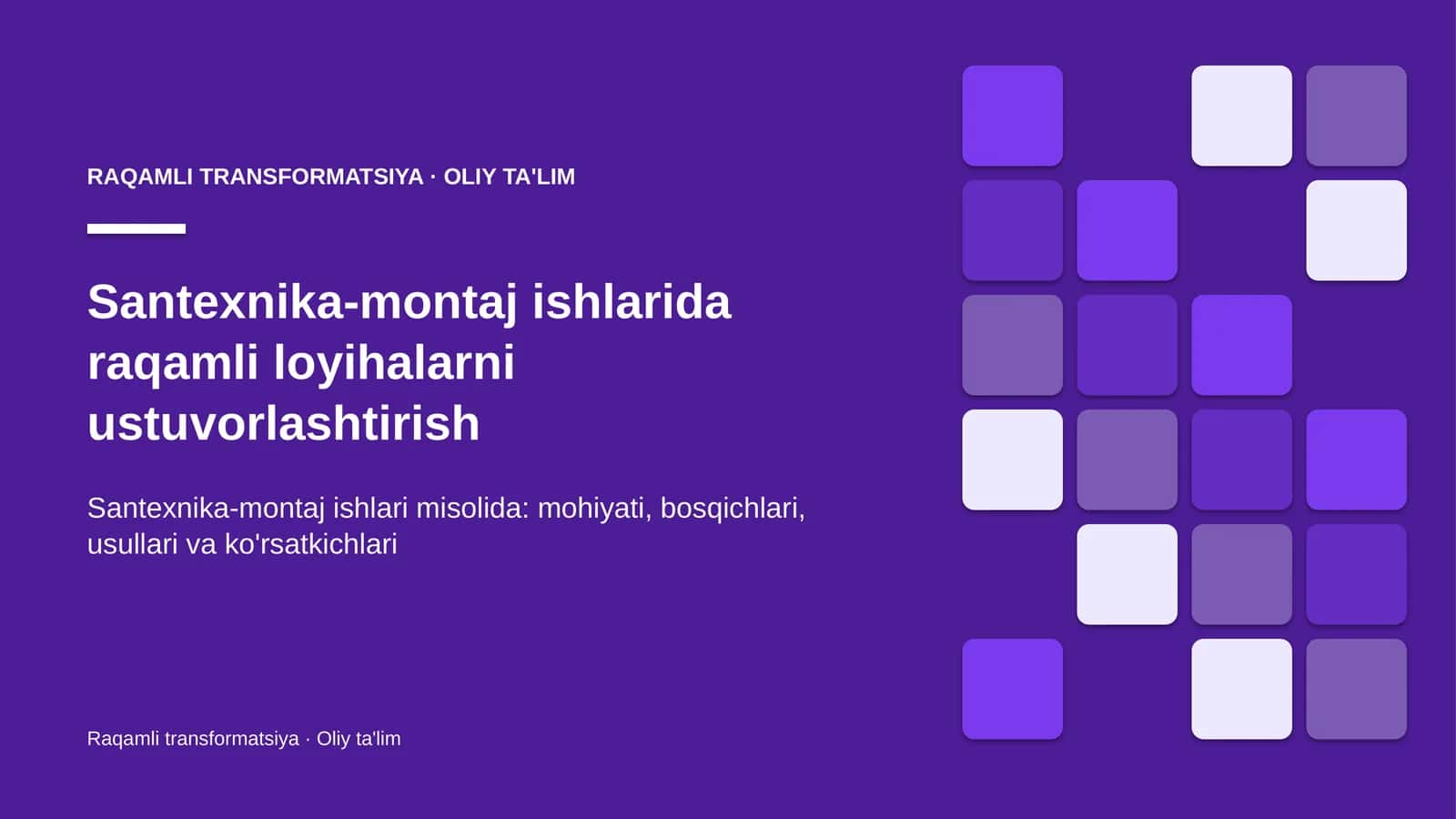 santexnika montaj ishlarida raqamli loyihalarni ustuvorlashtirish 4589