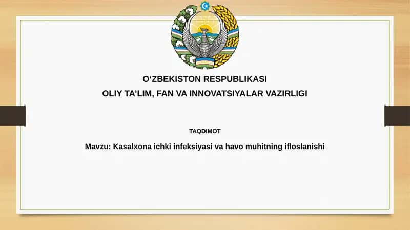 Kasalxonada yuqadigan infeksiya va havo ifloslanishi
