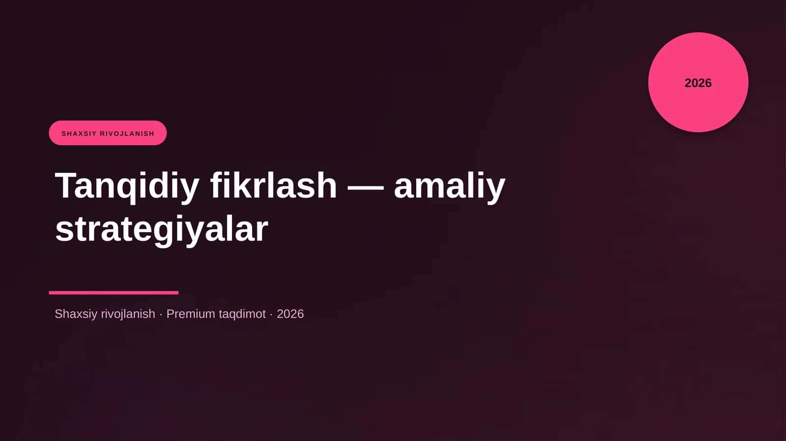Tanqidiy fikrlash — amaliy strategiyalar