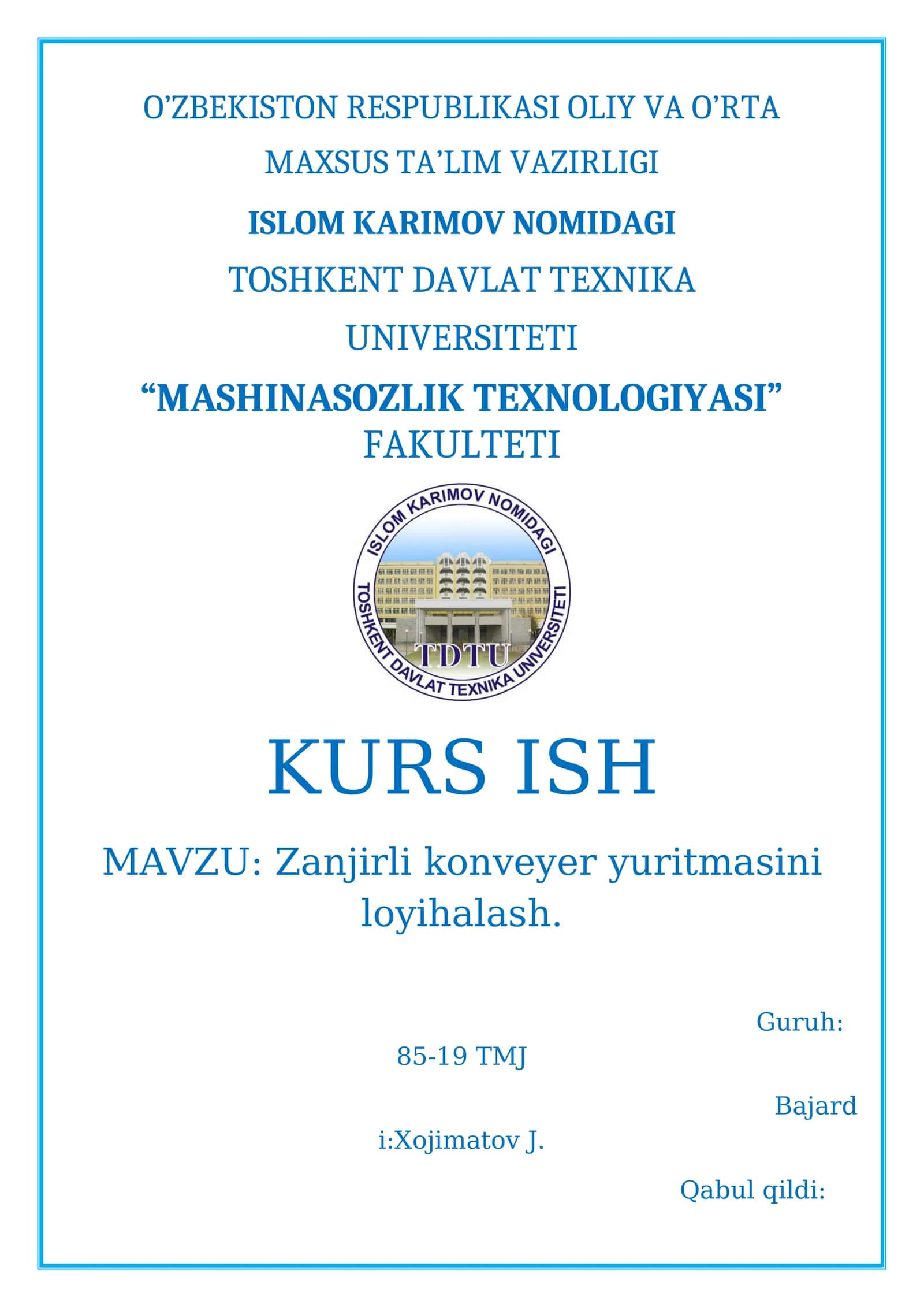 Zanjirli konveyer yuritmasi