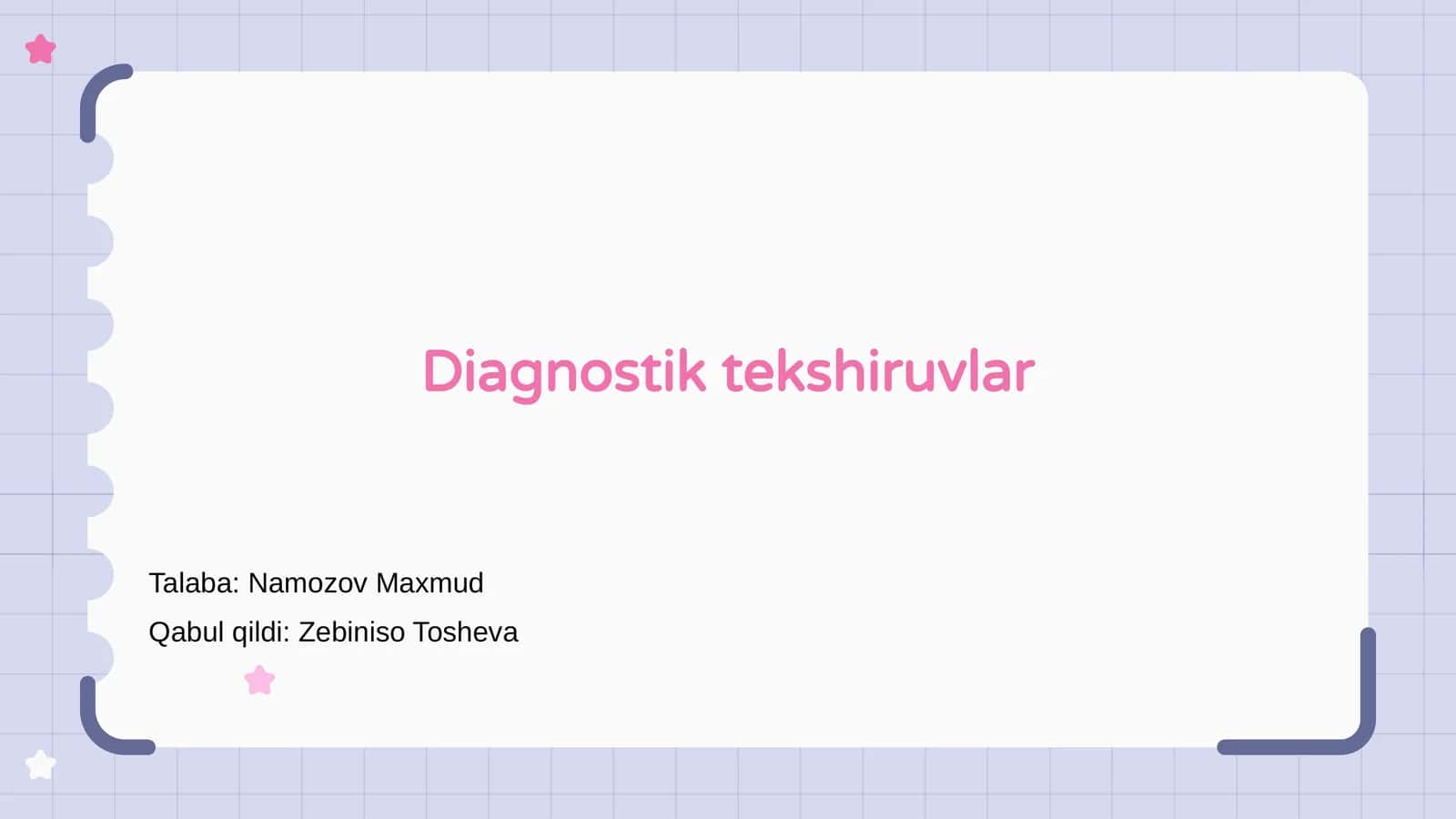 Diagnostik tekshiruvlar