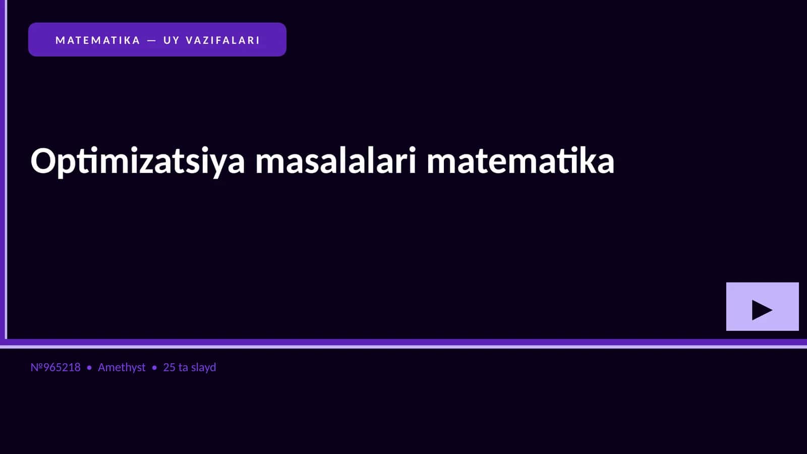 Optimizatsiya masalalari matematika