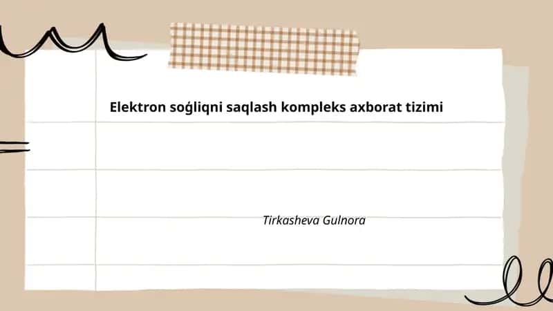 Elektron soģliqni saqlash kompleks axborat tizimi
