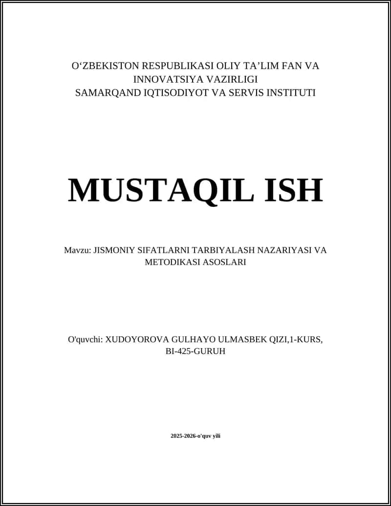 Jismoniy Sifatlar Nazariyasi va Asosiy Tushunchalar