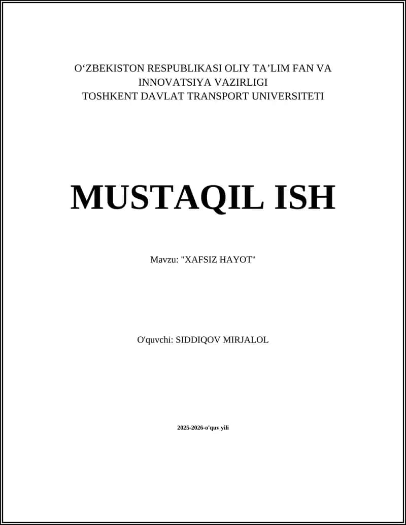 XAFSIZ HAYOT