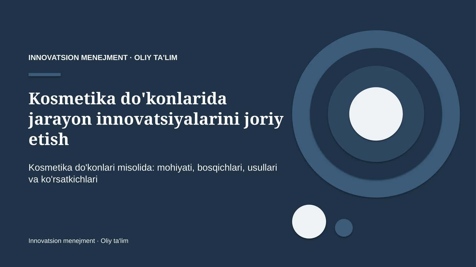 Kosmetika do'konlarida jarayon innovatsiyalarini joriy etish