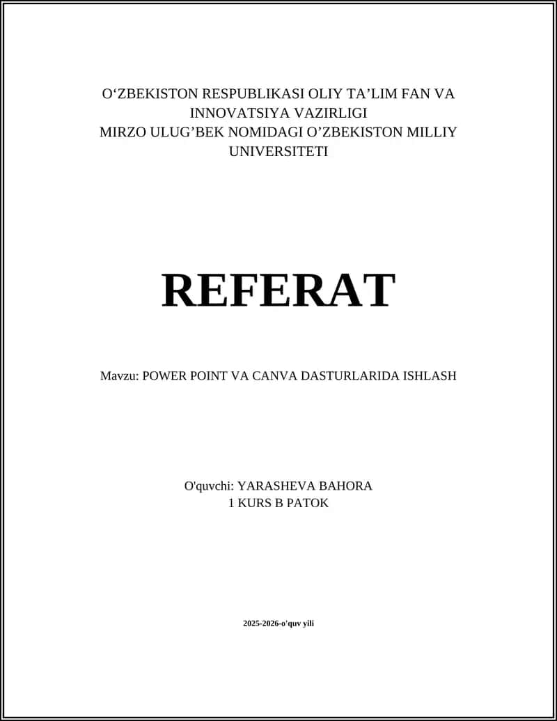 PowerPoint va Canva Asoslari: Interfeys va Asosiy Funktsiyalar
