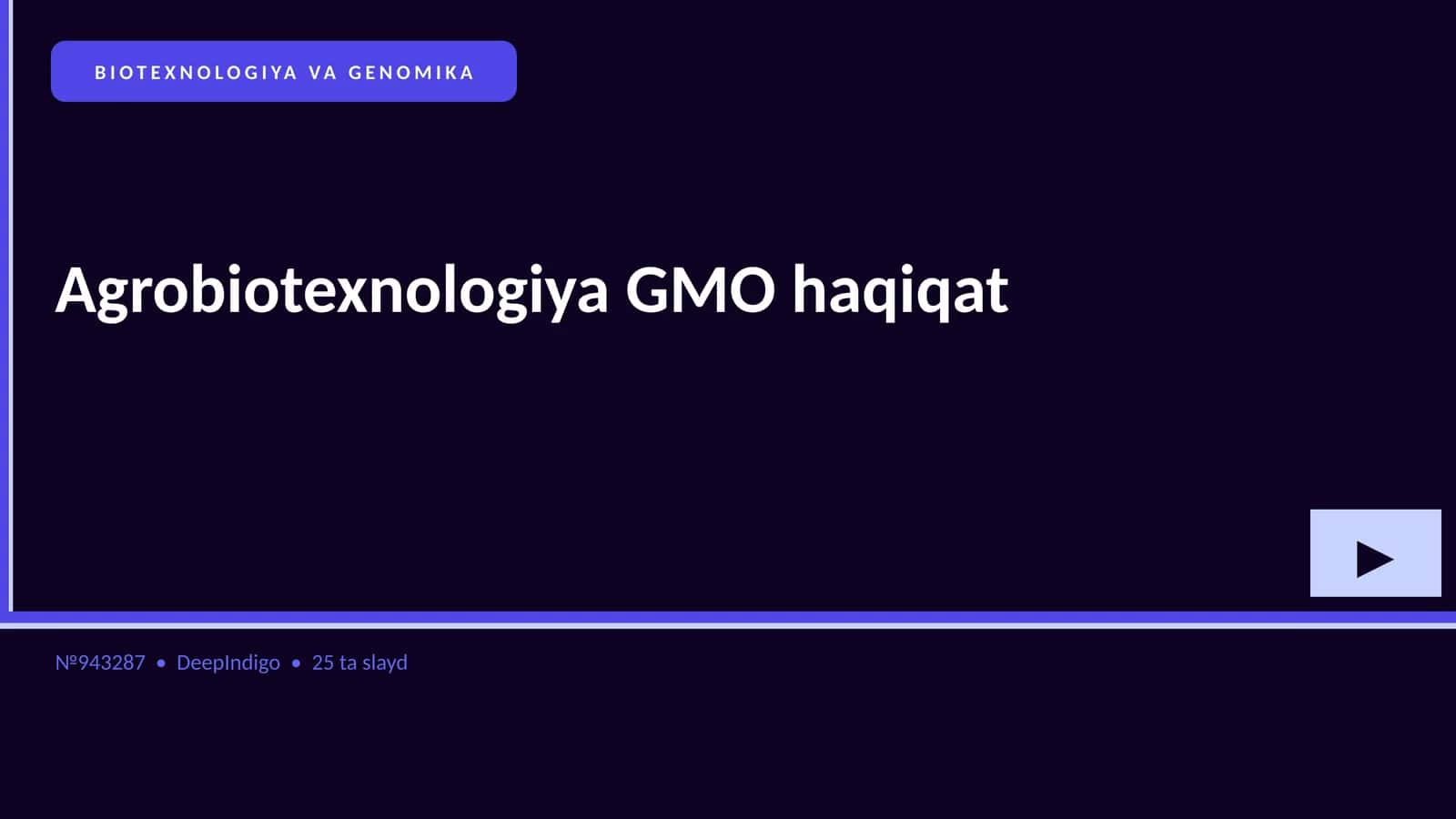BIOTEXNOLOGIYA VA GENOMIKA
