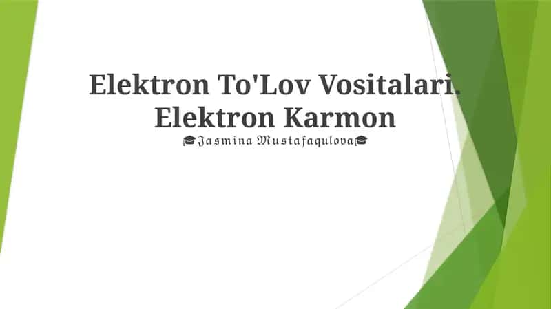 Elektron To'Lov Vositalari