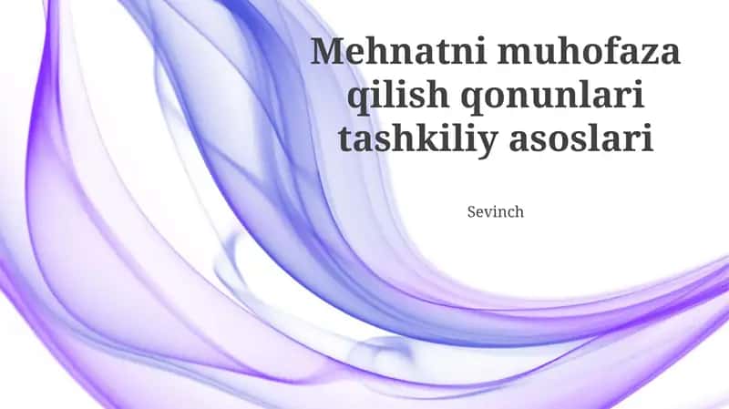 Mehnatni muhofaza qilish qonunlari tashkiliy asoslari