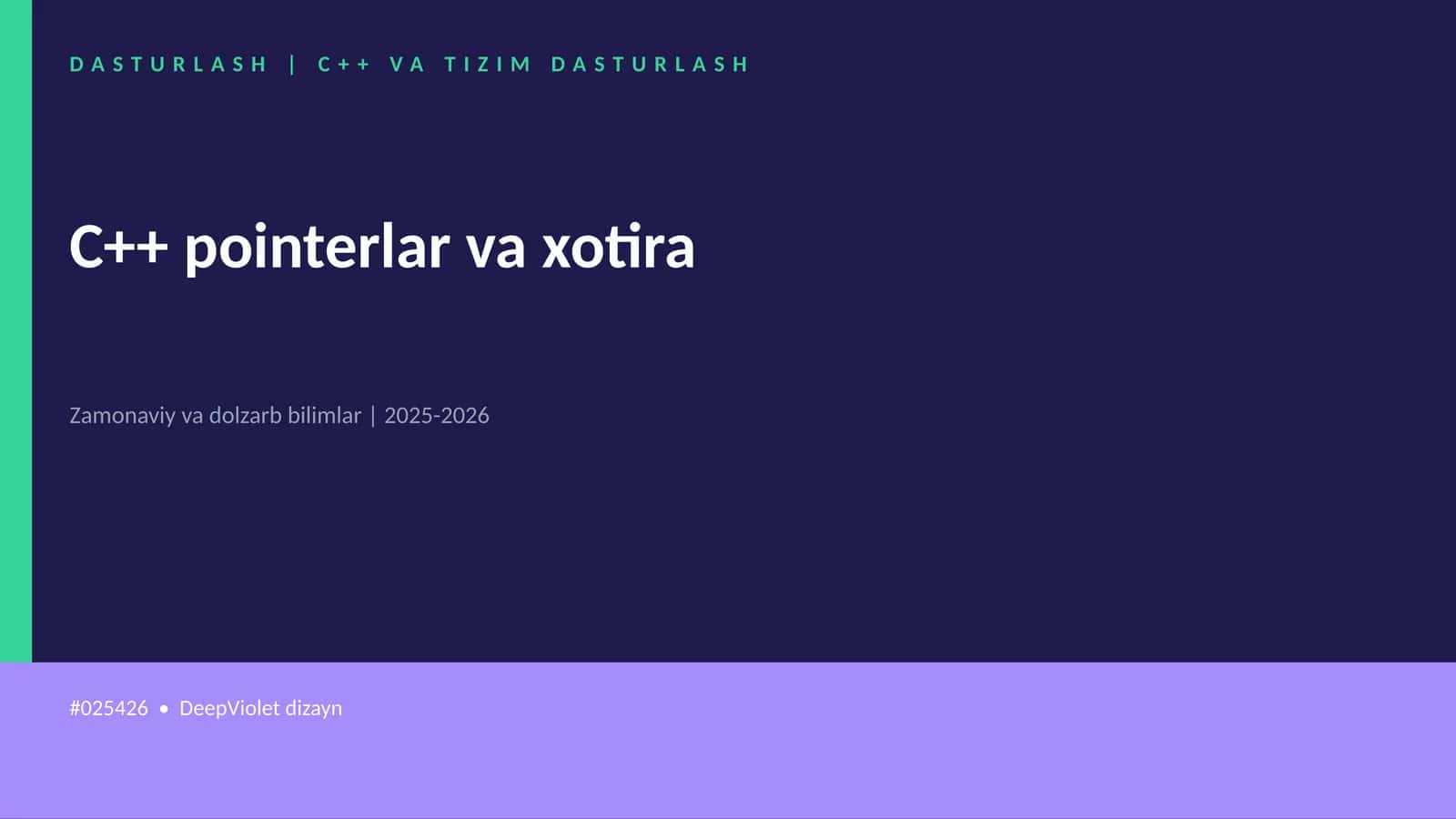 C++ VA TIZIM DASTURLASH