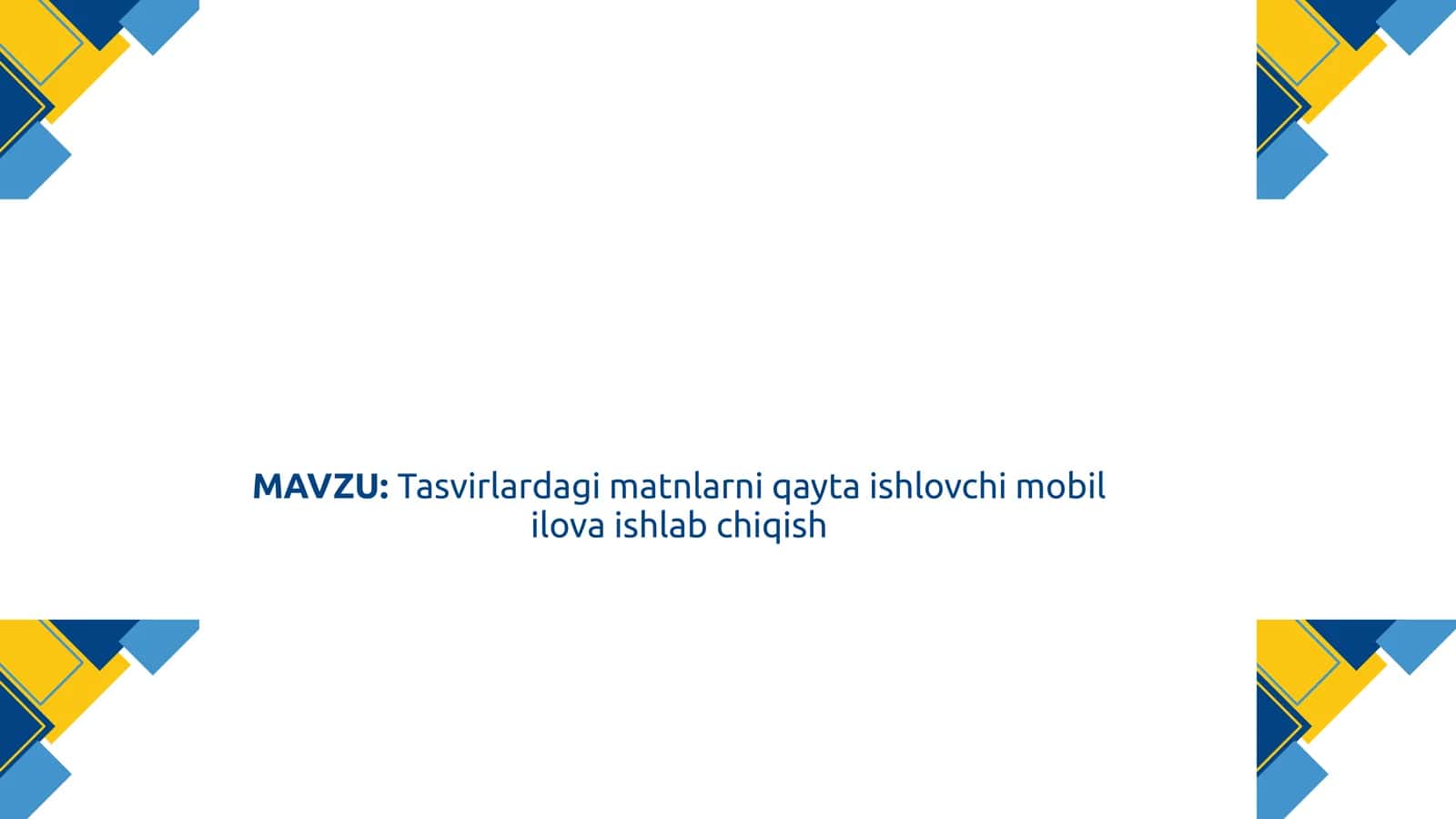 Bitiruv Malakaviy Ishi