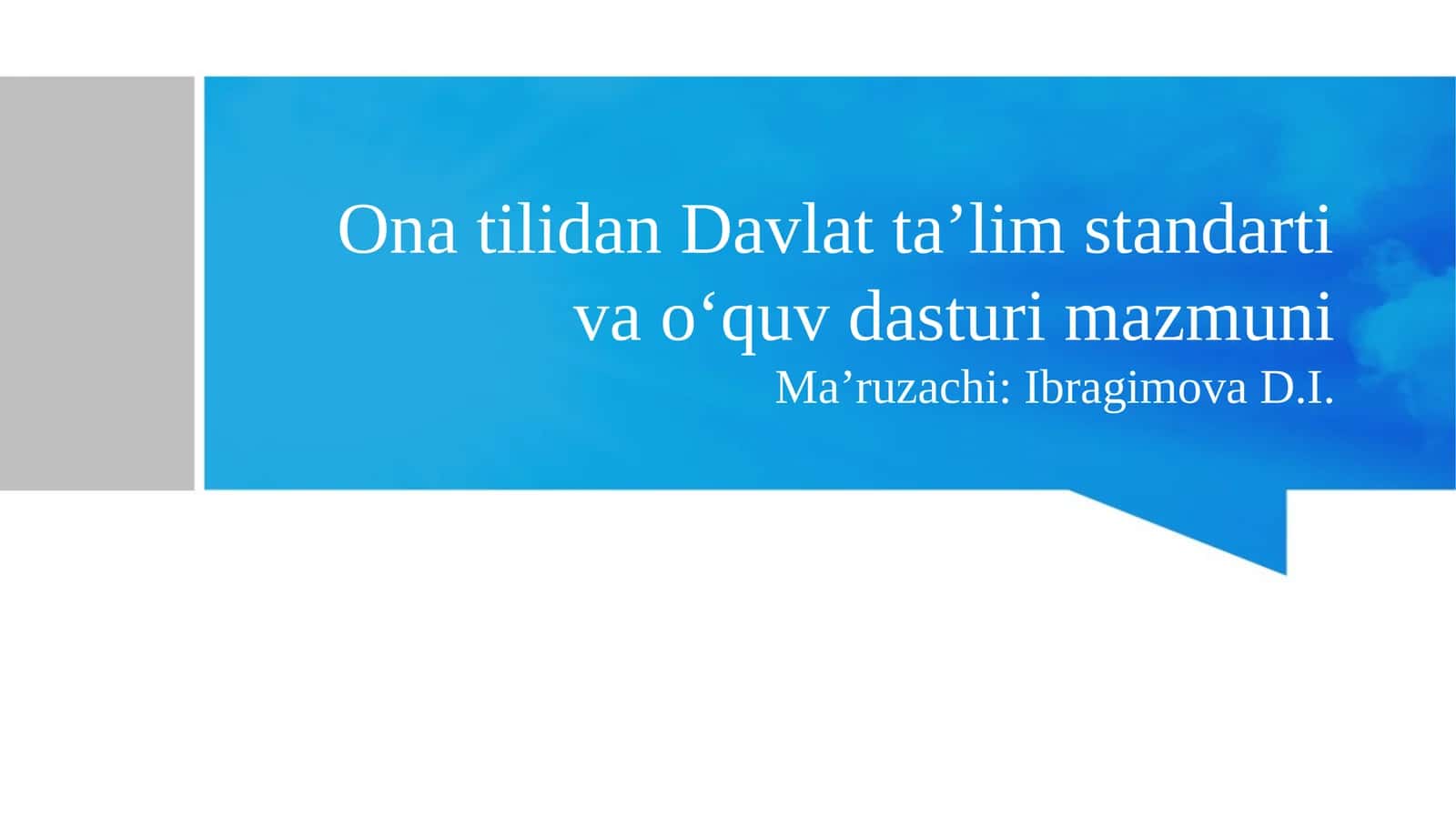 Umumiy O‘rta Ta’limning Davlat Ta’lim Standarti