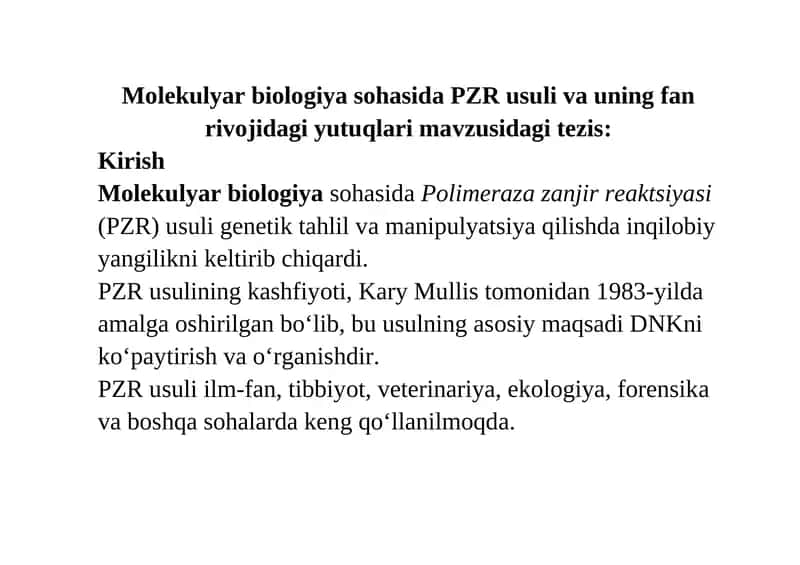 Polimeraza zanjir reaksisi (PZR)