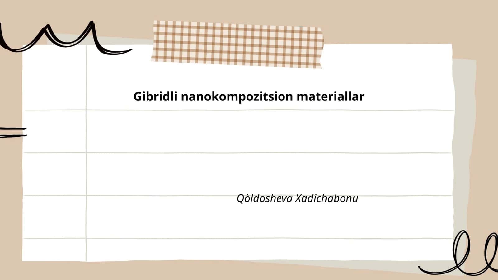Gibridli nanokompozitsion materiallar