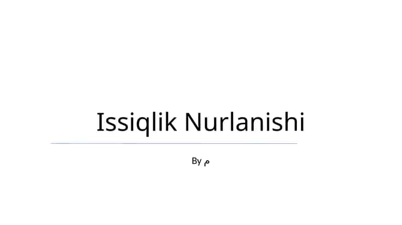 Issiqlik Nurlanishi
