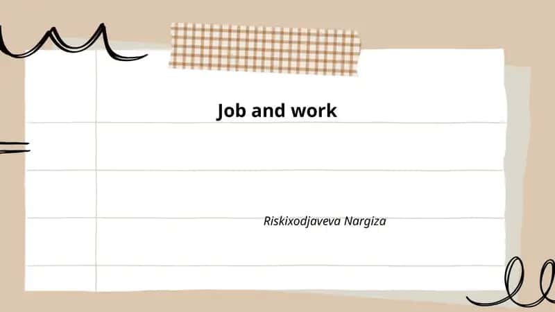 Job and work