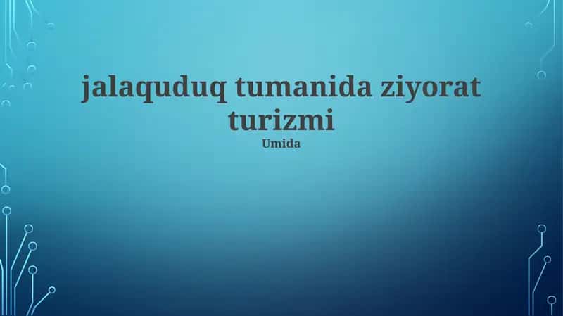 Jalaquduq tumanida ziyorat turizmi