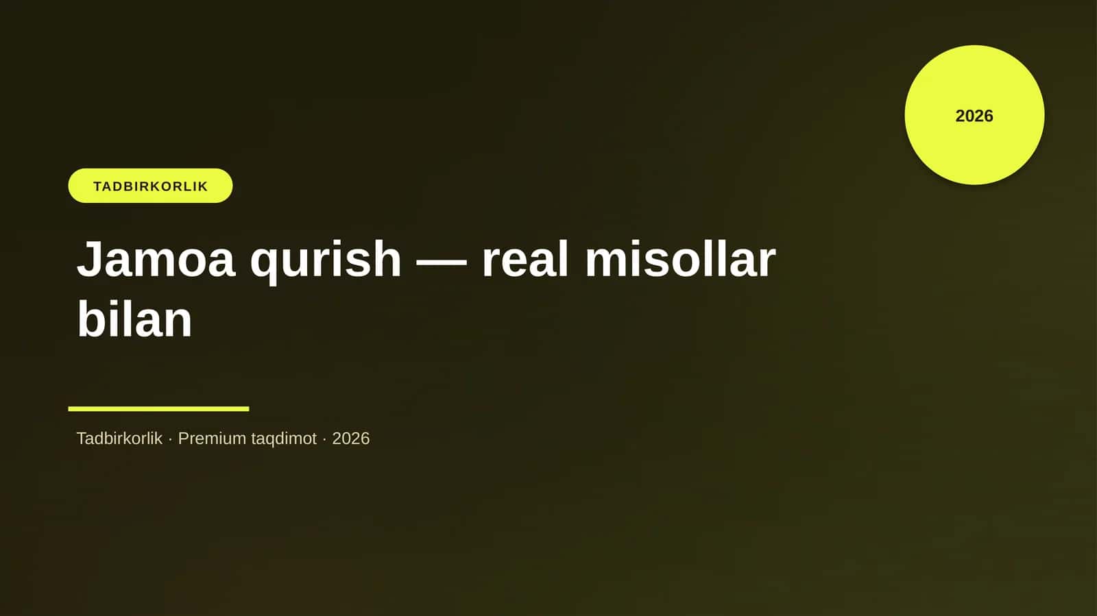 Jamoa qurish — real misollar bilan