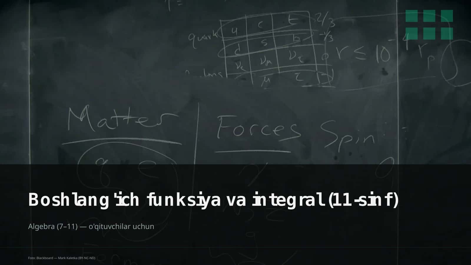 Boshlang'ich funksiya va integral (11-sinf)