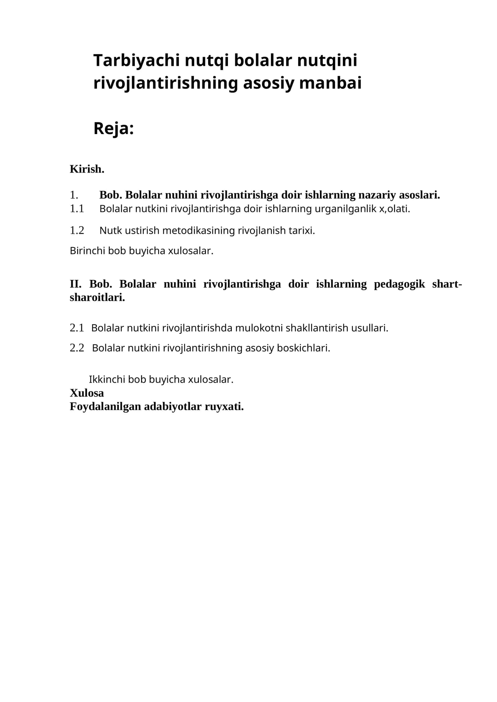 Nut^ metodikasi rivojlantirish